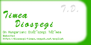 timea dioszegi business card
