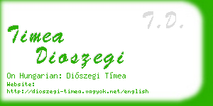 timea dioszegi business card